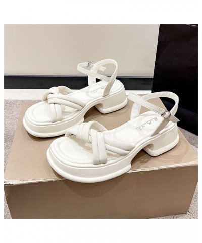 Boots For Women Platform Sleep Wedges For Adults Legs Women Platform Sandals For Women Heeled Sandals Women S White-b $15.86 ...