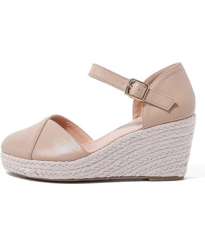 Wedge Sandals For Women Dressy Summer,Womens' Ankle Buckle Strap Closed Toe Wedge Sandals Casual Comfy Ladies Shoes Long-Last...