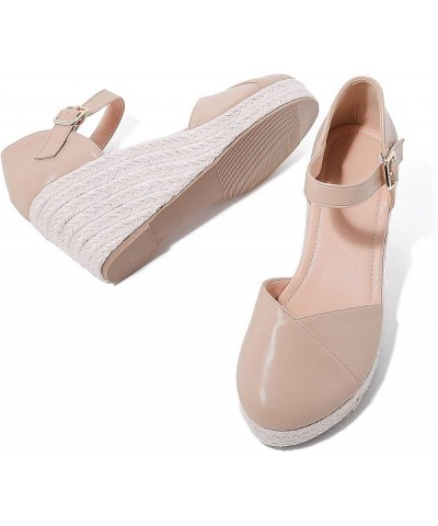 Wedge Sandals For Women Dressy Summer,Womens' Ankle Buckle Strap Closed Toe Wedge Sandals Casual Comfy Ladies Shoes Long-Last...