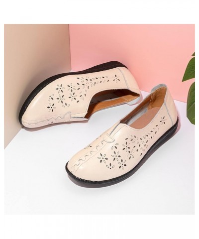 Loafers for Women Flats Dressy Comfortable Hollow Out Round Toe Flats Shoes for Women Slip on Leather Classic Ballet Walking ...