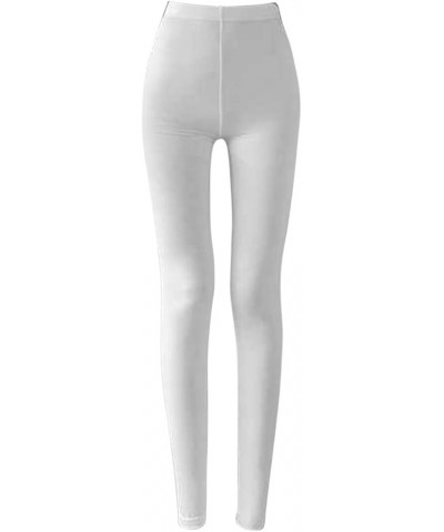 Women's Warm Leggings Plus Size High Waisted Hip Lifting Stretch Slim Faux Denim Yoga Pants Fitness Bottom White-c $20.88 Out...