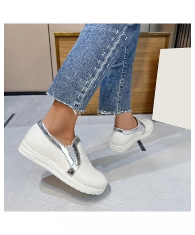 Ladies Fashion Color Matching Leather Upper Comfortable Flat Casual Shoes Strap Thong White $15.13 Outdoor Shoes