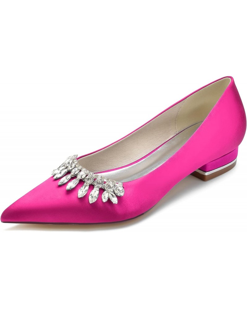 Womens Pointed Toe Ballet Flats Rhinestone Wedding Party Dress Loafers Shoes Slip on Ballerina Walking Flats,Fuchsia,6 $43.11...