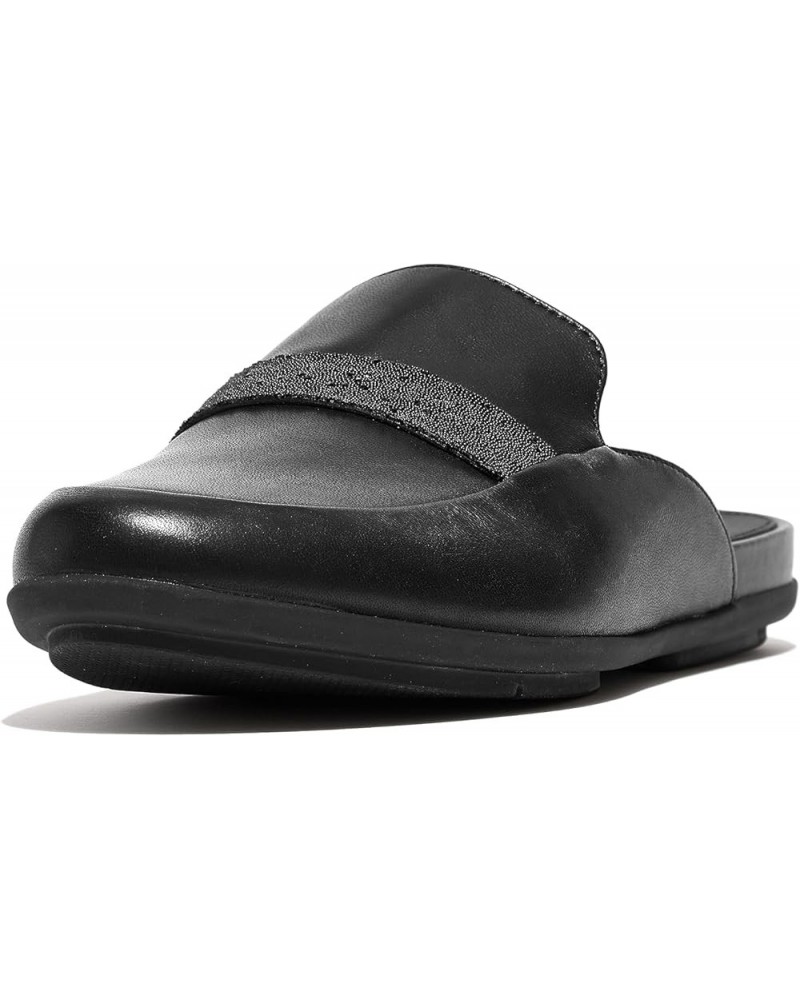 Women's Gracie Opul-Trim Leather Mules Black $31.95 Mules & Clogs