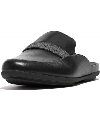 Women's Gracie Opul-Trim Leather Mules Black $31.95 Mules & Clogs