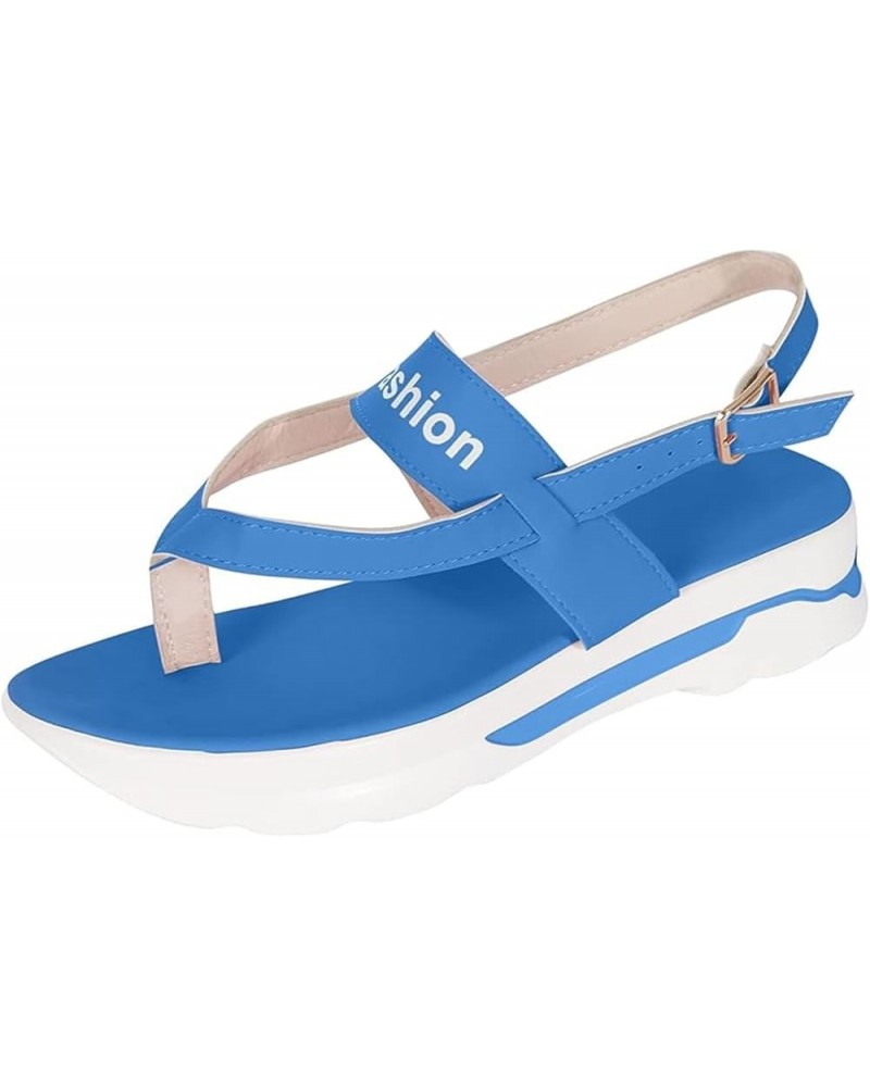 Orthopedic Sandals For Women Dressy Wedge Platform Sandals Ankle Strap Summer Shoes Casual Comfortable Walking Shoes Blue $11...