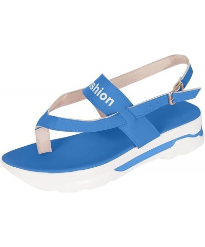 Orthopedic Sandals For Women Dressy Wedge Platform Sandals Ankle Strap Summer Shoes Casual Comfortable Walking Shoes Blue $11...