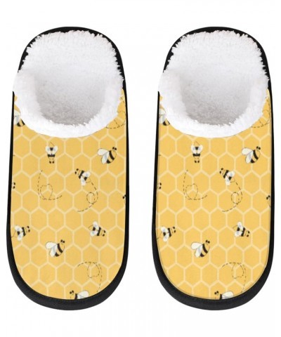 Cartoon Bee House Slippers for Women Men Honeycomb Fuzzy Non Slip Slider Slipper for Everyday Home Bedroom Shoes Indoor $12.5...