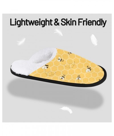 Cartoon Bee House Slippers for Women Men Honeycomb Fuzzy Non Slip Slider Slipper for Everyday Home Bedroom Shoes Indoor $12.5...