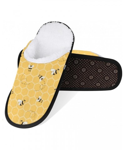 Cartoon Bee House Slippers for Women Men Honeycomb Fuzzy Non Slip Slider Slipper for Everyday Home Bedroom Shoes Indoor $12.5...