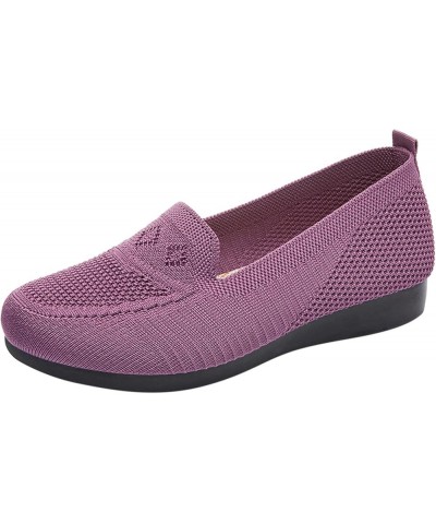 Canvas Slip On Sneakers Running Sneakers for Women Womens Sneakers Sock Driving Loafers Purple $13.88 Athletic Shoes