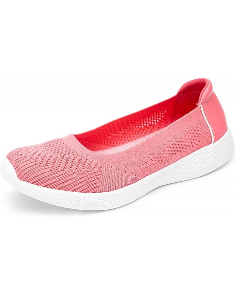 Women's Flats Casual Shoes Slip on Walking Shoes-Lightweight Low-Top Knit Loafer Sneaker 826a/Coral Red $11.60 Athletic Shoes