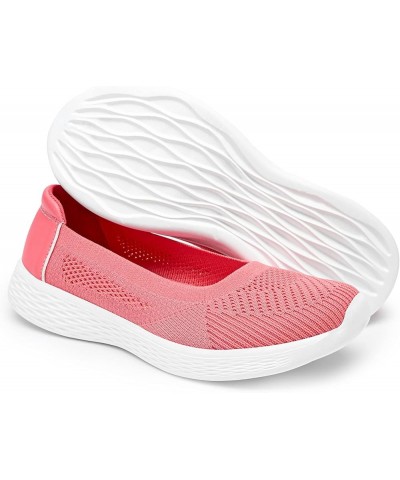 Women's Flats Casual Shoes Slip on Walking Shoes-Lightweight Low-Top Knit Loafer Sneaker 826a/Coral Red $11.60 Athletic Shoes