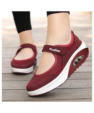 Air Cushion Sneakers for Women, Women's Air Cushion Slip-On Walking Sneakers Orthopedic Platform Shoes with Arch Support (A7-...