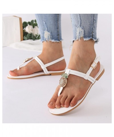 Women's Two Band Sandal Strappy Lace-Up Open Toe Two Strap High Heeled Sandal Holiday Lightweight Sandals Shoes White $11.99 ...