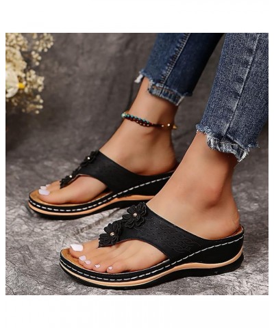 Orthopedic Sandals for Women, Women's Comfortable Orthopedic Sandals Thong Dressy T-Strap Casual Summer Arch Support Sandals ...