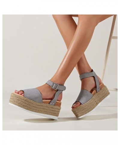 sandals for women summer sandals high heels for girls wedding shoes for bride low heel summer sandal Z 04-grey $9.02 Sandals