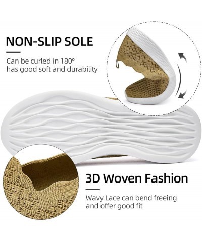 Women's Flats Casual Shoes Slip on Walking Shoes-Lightweight Low-Top Knit Loafer Sneaker A/Khaki $11.60 Athletic Shoes