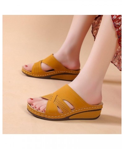 Vintage Hollow-toe Women's Casual Ladies Open Simple Slippers Mother Girls Wedge Nonskid Sandals Woman - Decorative $20.26 Sl...