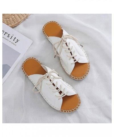 Women Girls Bohemian Sandals Shiny Slope Heel Clip Toe Sandals Fashion Beach Slippers Platform Dressy Summer 11-white-1 $11.7...