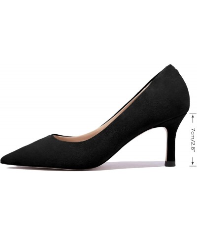 Women Stiletto Heels Pumps Breathable Foam Pointed Toe High Heels Pumps 3 inches Black Sexy Wedding Shoes Comfortable High He...