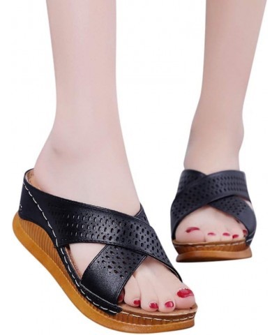 wedge sandals low heel dancing shoes for women wedge sandals black sandals women strappy heels Blue $15.30 Athletic Shoes