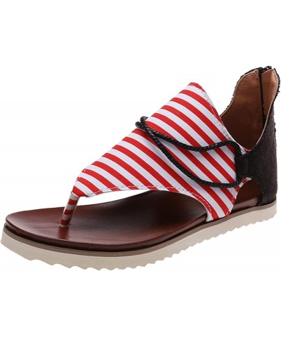 Sandals Women American Flag Sandals for Women Independence Day Shoes Peep Toe Independence Day Gladiator Sandal Women Shoes G...