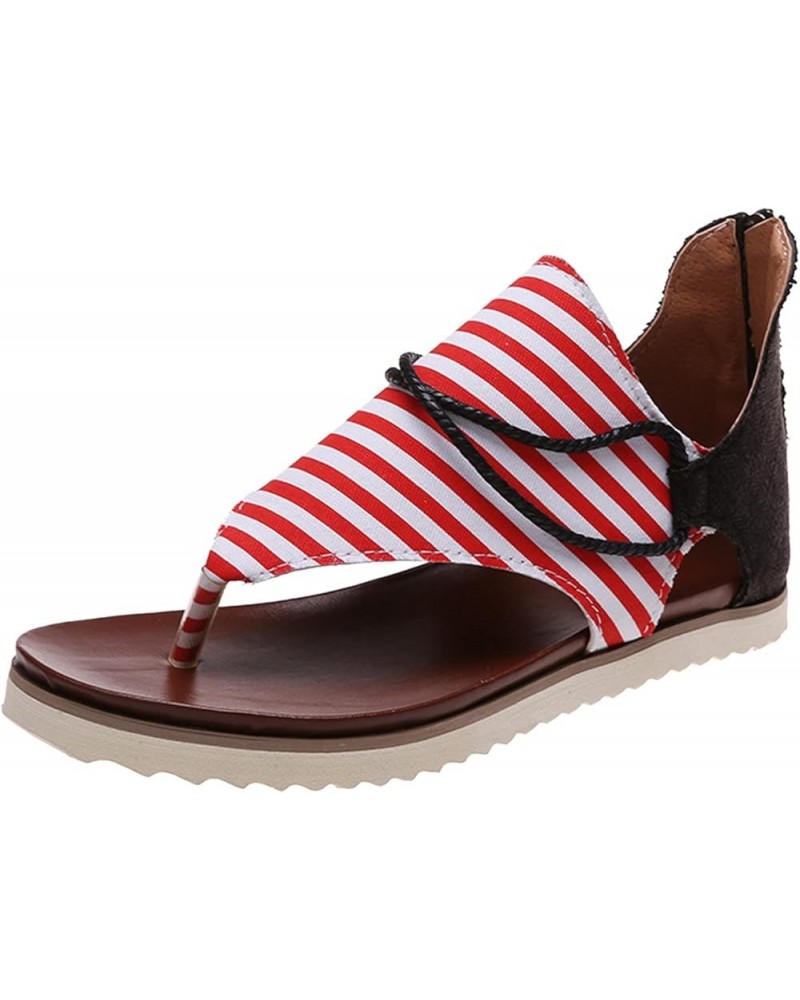 Sandals Women American Flag Sandals for Women Independence Day Shoes Peep Toe Independence Day Gladiator Sandal Women Shoes G...