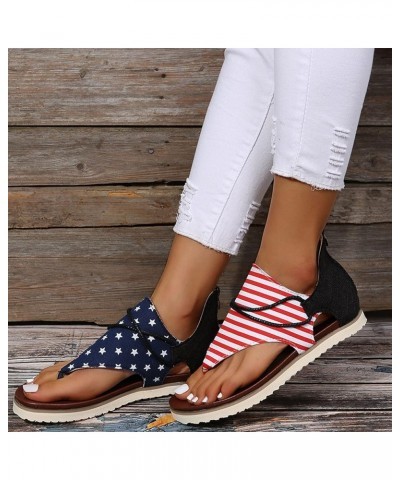 Sandals Women American Flag Sandals for Women Independence Day Shoes Peep Toe Independence Day Gladiator Sandal Women Shoes G...