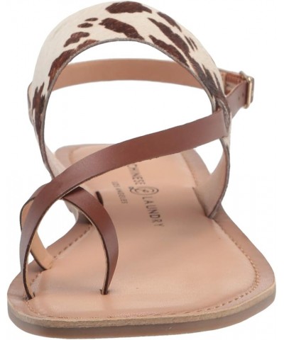 Women's Candi Flat Sandal Brown/Cream $17.73 Sandals