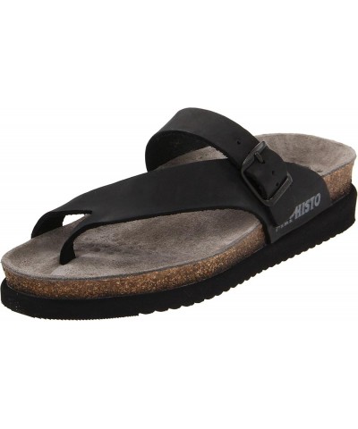 Women's Helen Thong Sandals Black Nubuck $54.10 Sandals