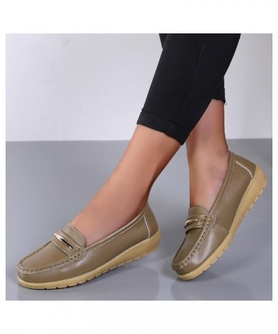 Slip on Loafer Shoes for Women Dressy Comfortable Round Toe Flats Shoes Classic Leather Dress Shoes Casual Flat Walking Sneak...