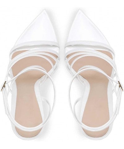 Buckle Stiletto Shoes 38 White $35.32 Pumps