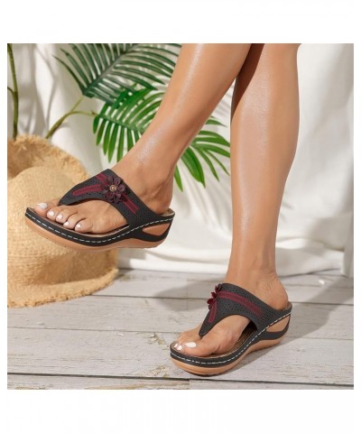 Comfortable Walking Sandals for Women Plantar Fasciitis Shoe Women Arch Support Flip Flops for Women Wide Fit Heels Comfy San...