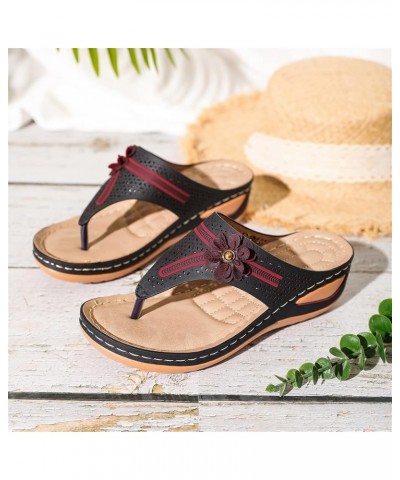 Comfortable Walking Sandals for Women Plantar Fasciitis Shoe Women Arch Support Flip Flops for Women Wide Fit Heels Comfy San...