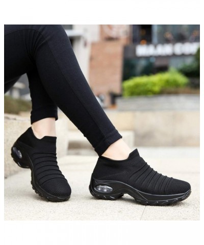 Womens Walking Tennis Shoes - Casual Wild Running Shoes Sports Shoes Explosion Female Shoes Casual Sneakers for Gym Dc5-black...