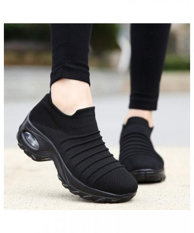 Womens Walking Tennis Shoes - Casual Wild Running Shoes Sports Shoes Explosion Female Shoes Casual Sneakers for Gym Dc5-black...