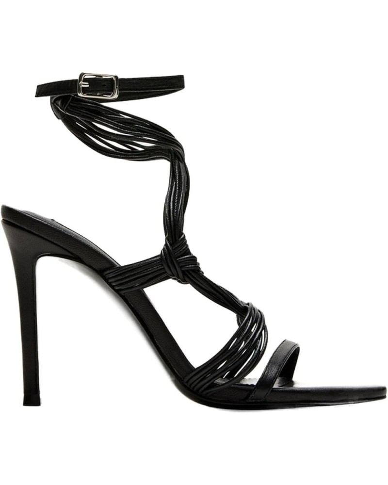 Women's Lele Heeled Sandal Black Leather $48.28 Sandals