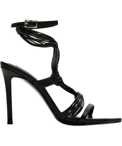 Women's Lele Heeled Sandal Black Leather $48.28 Sandals