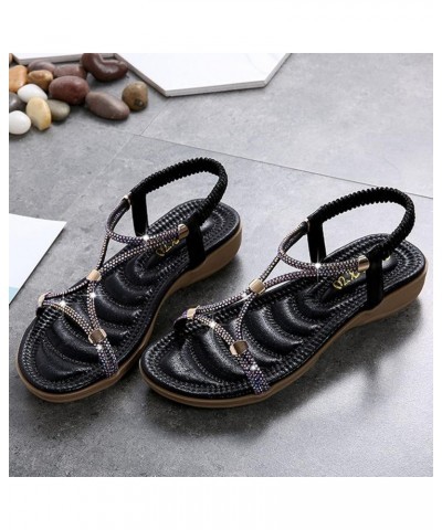 Women Comfortable Sandals Women Sandals New Foreign Trade Large Open Toe Sandals Slides for Women Sandals Size 8 Black $17.37...