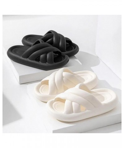 Thick Platform Cloud Slippers Women Buckle Soft Sole Pillow Slides Sandals Woman Summer Beach Non-Slip Flip Flops Black $13.7...