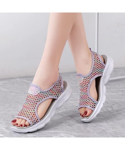 Sport Sandals Women 7 Fancy Flats For Women Dressy Shoes For Women Sandals Sandalias De Mujer Women Sport Sandals For 3-purpl...