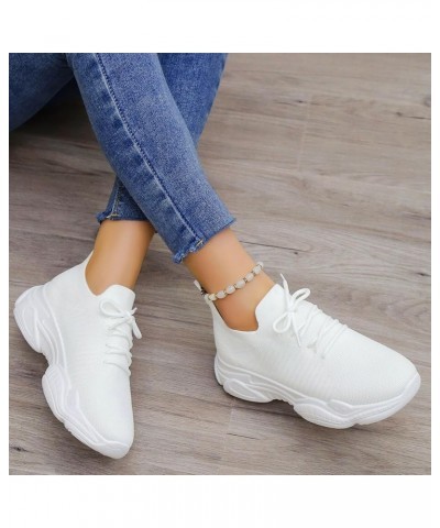 Walking Shoes Women Sneakers Lightweight Breathable Casual Daily Shoes Zapatillas de Mujer - White Platform Sneakers White-c ...