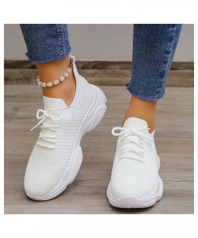 Walking Shoes Women Sneakers Lightweight Breathable Casual Daily Shoes Zapatillas de Mujer - White Platform Sneakers White-c ...