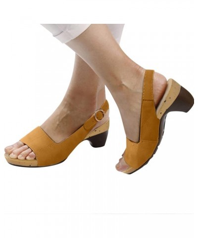 Summer Sandals for Women 2023 Wide Sandals Women Dressy Orthopedic Open Toe Fashion Casual Sandals with Ankle Strap Yellow $1...