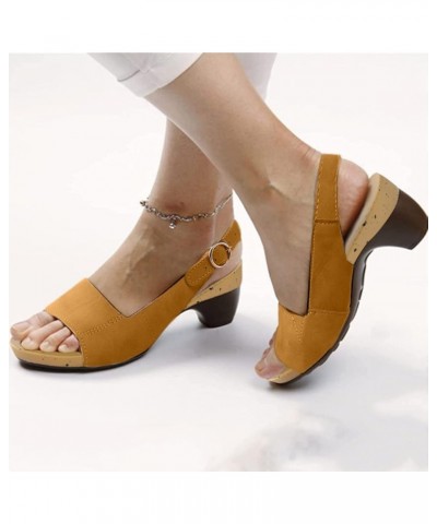 Summer Sandals for Women 2023 Wide Sandals Women Dressy Orthopedic Open Toe Fashion Casual Sandals with Ankle Strap Yellow $1...