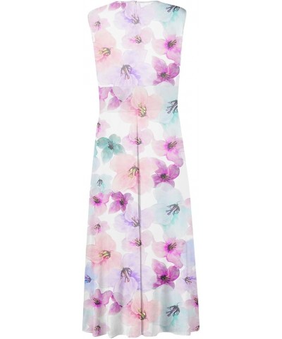 Sundresses for Women Flowy Wrap V Neck Maxi Dress Floral Print Elegant Long Dresses Cap Sleeve Swing Sundresses 5-pink $10.53...