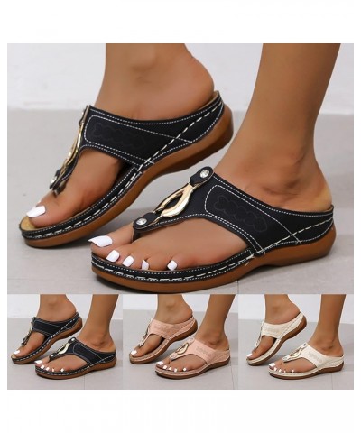 Summer Sandals for Women 2023 Trendy Sandals Women Wide Orthopedic Arch Support Clip Toe Platform Non Slip Sandals Pink $11.8...