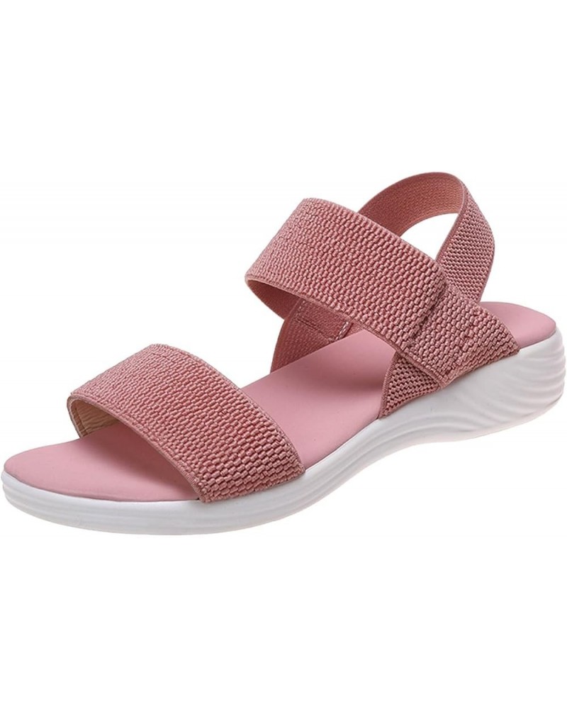 Sandals Women Strappy High Heel Platform Wedge Sandal Flip Flop Open Toe Sling Back Sandals 31-ixpyn-f-pink $15.53 Loafers & ...