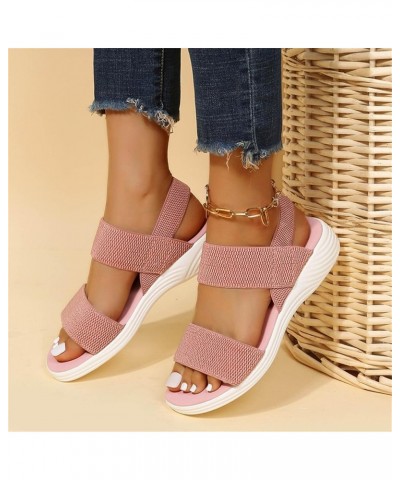 Sandals Women Strappy High Heel Platform Wedge Sandal Flip Flop Open Toe Sling Back Sandals 31-ixpyn-f-pink $15.53 Loafers & ...